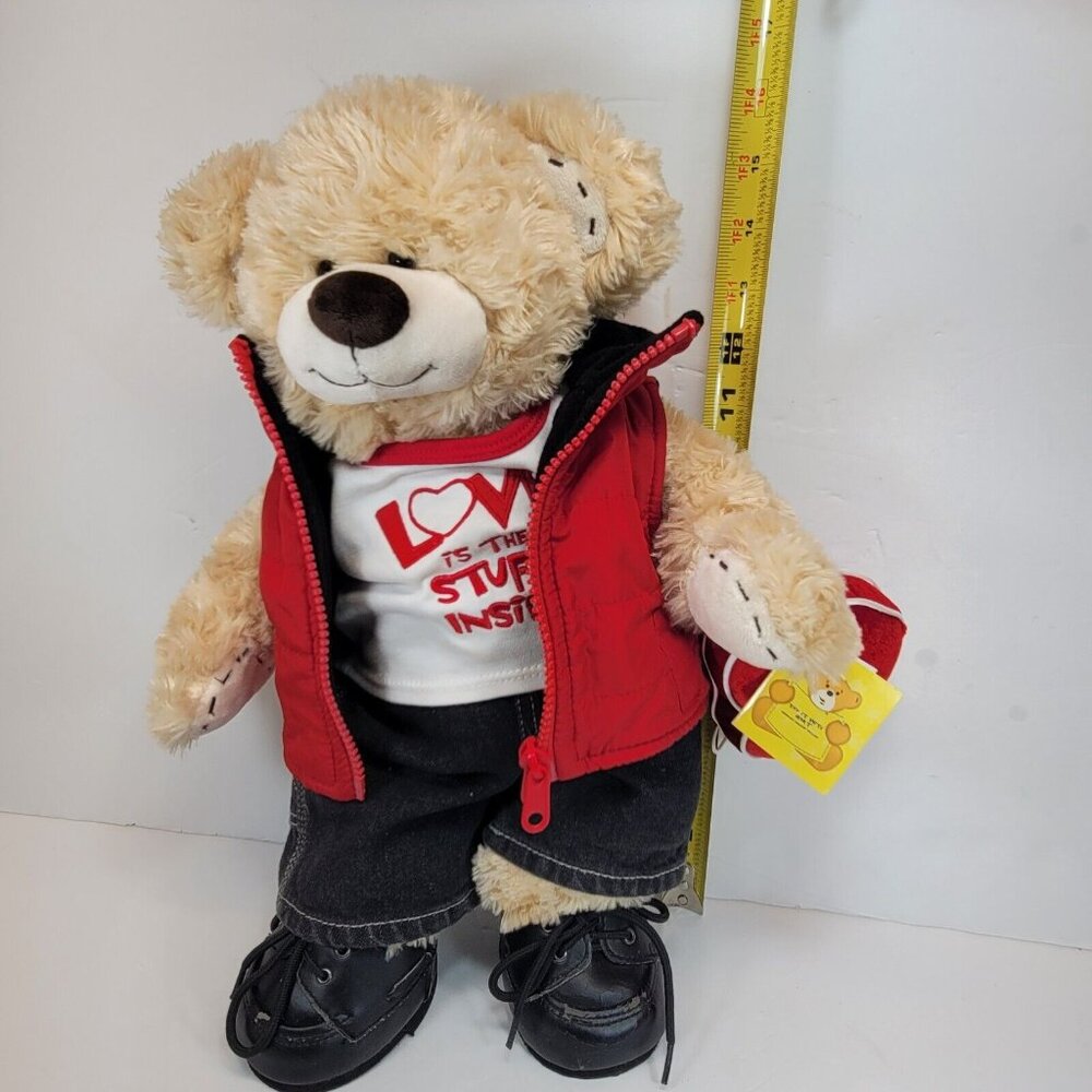 Build a Bear BAB Say It with Heart 15" Teddy Bear Stuffed Animal Plush Toy Rare - Picture 3 of 10